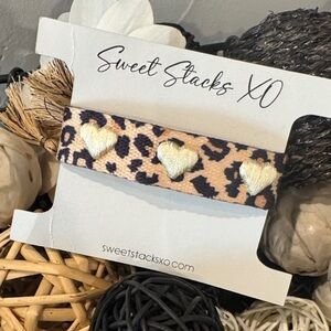 Leopard Print Embroidered Woven Bracelet